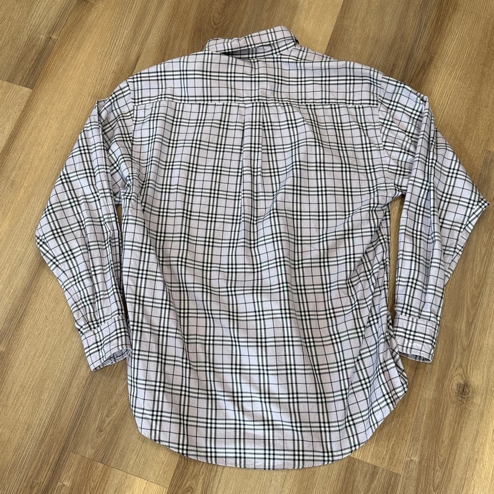 Burberry London Men’s Button Down Dress Shirt Purple Plaid Size Large - Picture 5 of 6